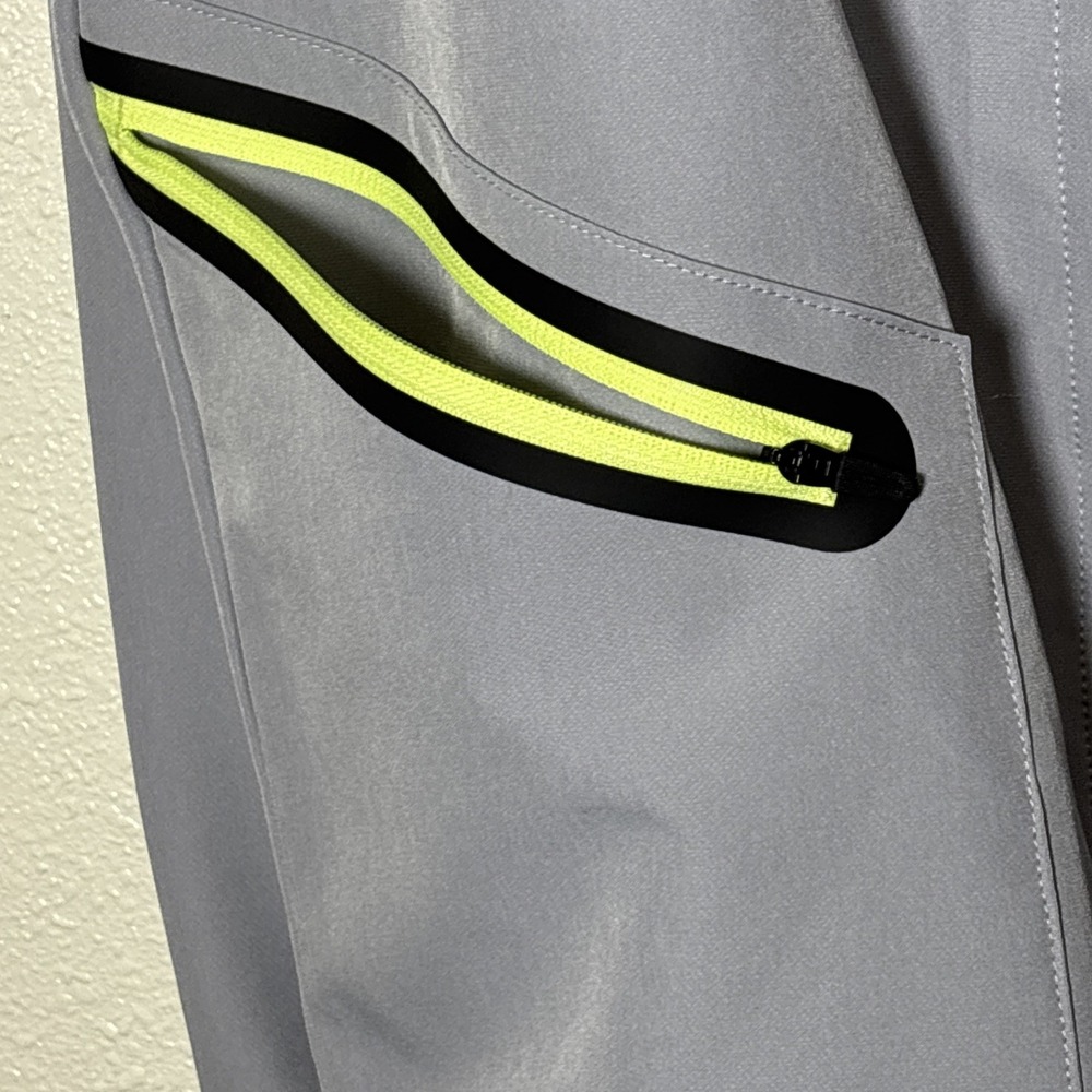 Reebok Classic Mens Grey Neon Full Zip Hooded Windbreaker Jacket REM251JK02 M - Picture 10 of 15